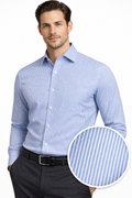 Premium Cotton Stripe Shirt - Sky Blue