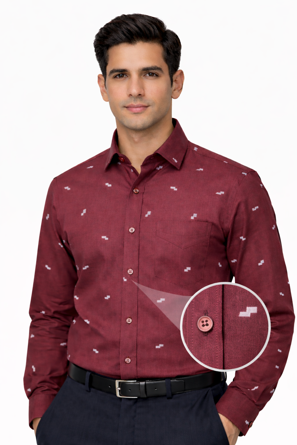 Premium Cotton Shirt - Maroon